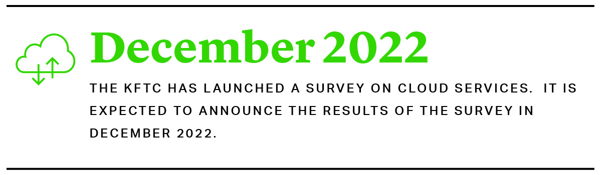 The KFTC has launched a survey on cloud services, with results expected in December 2022